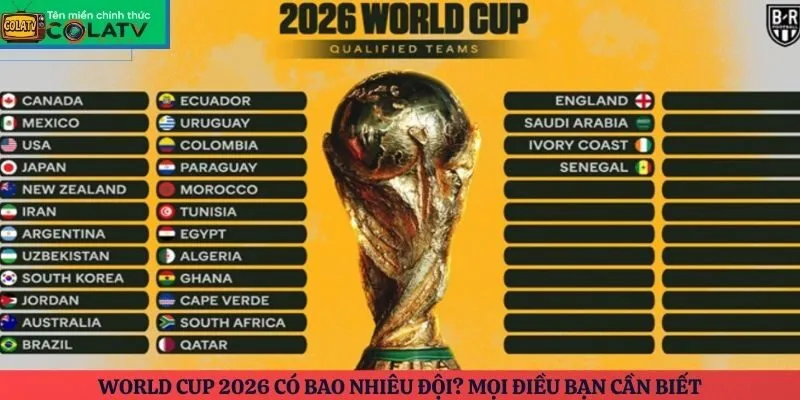 World Cup 2026 có bao nhiêu đội